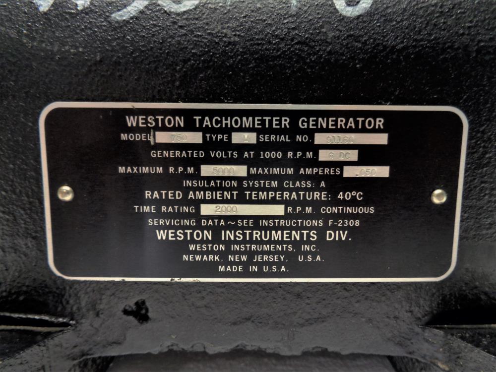 Weston Tachometer Generator, Model 750, Type W